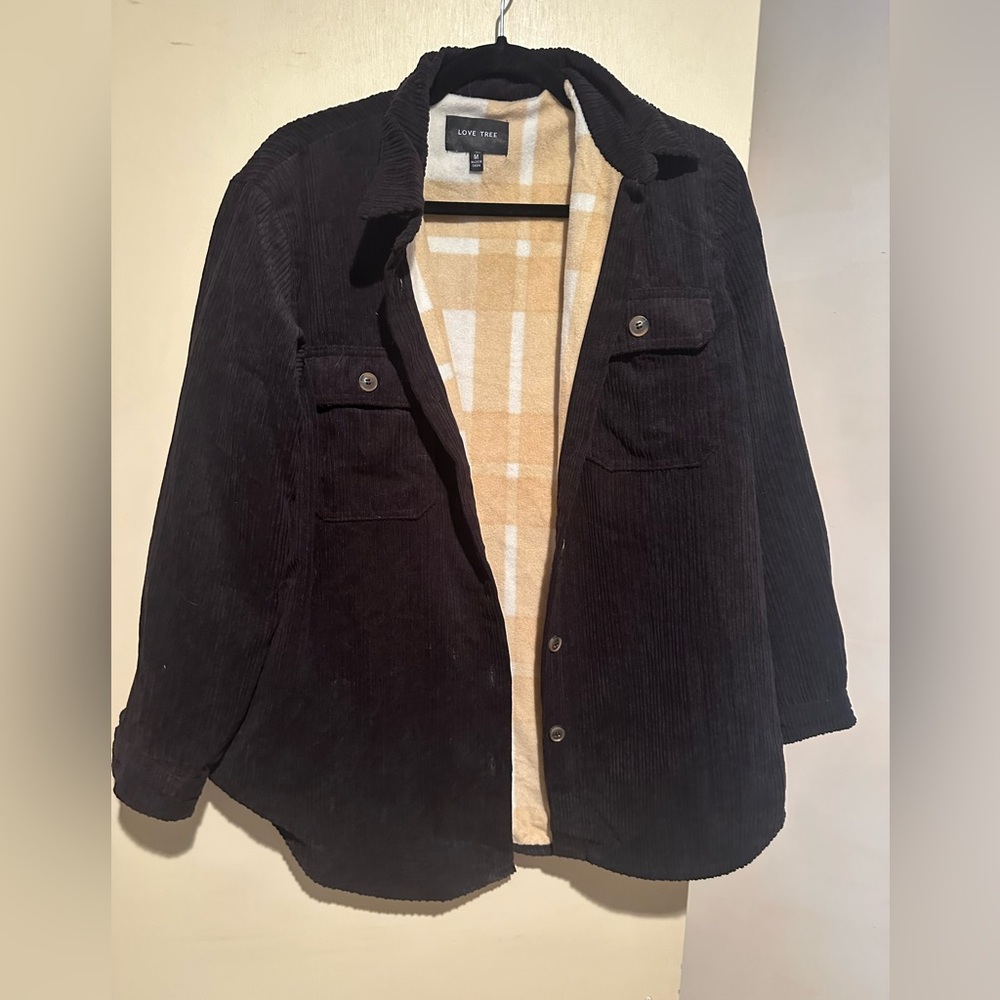 Black corduroy Shacket